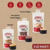 3'lü Paket Mezgit, Tavuk Göğüs & Karadutlu Hindi Göğüs Köpek Ödül Maması