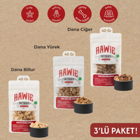 3'lü Paket Dana Ciğer, Dana Yürek & Dana Billur Kedi Ödül Maması